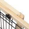 Wood Freestanding Pet Gate;  38"-71" Length Adjustable Dog Gate;  Safety Fence for Stairs Doorways;  Natural