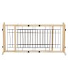 Wood Freestanding Pet Gate;  38"-71" Length Adjustable Dog Gate;  Safety Fence for Stairs Doorways;  Natural