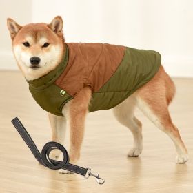 Vest Medium Sized Large Dog Cotton Suit (Option: Khaki with rope-M)