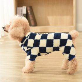 Four Legged Woolen Clothes With Lamb Fleece (Option: Blue-S)