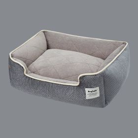 Thickened Winter Warmth Detachable And Washable Dog And Cat Litter (Option: Quietly Elegant Gray-50x40cm)