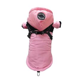 Pet Coat Waterproof Warm Pet Dog Clothes Pet Shell Jacket (Option: Pink-S)