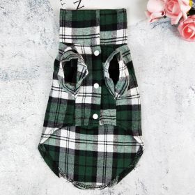 Casual Universal Pet Plaid Shirt (Option: Plaid Shirt Green-S)