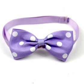 Pet Supplies Accessories Polka Dot Bow Tie (Option: Purple White Dots-Free Size)