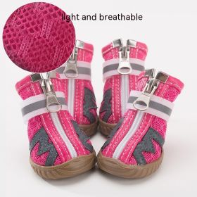 Dog Shoes Anti-drop Breathable Shoes (Option: Cherry Pink-No 3)