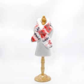 Plush Christmas Pet Warm Scarf (Option: Pink Snowflake-S)