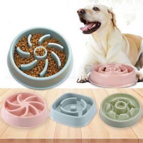 Plastic Pet Dogs And Cats Choke Prevention Slow Food Bowl (style: Flower, Color: Blue)