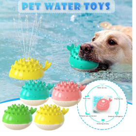 Pets Supplies Factory Amazon Hot Summer Electric Water Floating Swimming Pet Bathing Water Spray Dog Toy (Color: Pink 2)