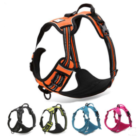 Truelove Pet Adjustable Safety Reflective Nylon Harness for Big Medium Large Dogs (Color: Brown, size: M)