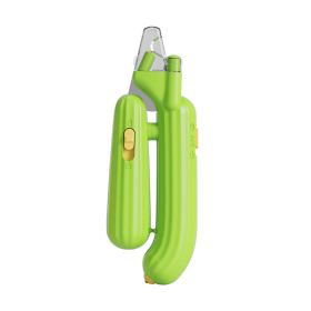 Cactus pet nail clippers, cat nail clippers, dog nail clippers, electric LED blood thread pet products, cross-border (Specifications: PCS, colour: Cactus Purple Lamp Style - Green)