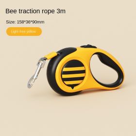 Pet traction rope Dog traction rope Strap type telescopic traction rope Walking dog traction rope Pet supplies wholesale (Specification (L * W): individual, colour: Little Bee Towing Rope -3m Light Free Yellow)