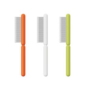 Ai Wo Pet Comb Cat Row Comb Dog Comb Special Stainless Steel Dense Teeth to Remove Floating Hair One Piece for Cross border Shipping (Specifications: orange, colour: Stick ice high and low fine teeth)