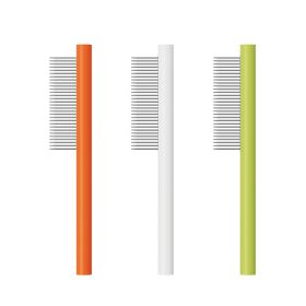 Ai Wo Pet Comb Cat Row Comb Dog Comb Special Stainless Steel Dense Teeth to Remove Floating Hair One Piece for Cross border Shipping (Specifications: orange, colour: Bamboo tube coarse teeth)