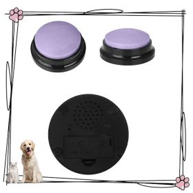 Dog Talking Button For Communication; Voice Recording Button Pet Training Buzzer; Dog Buttons (Color: Purple)