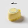 Softness Silicone Pet Brush For Dog & Cat; Dog Hair Massage Bath Brush With Shower Gel Dispenser