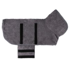 Pet Bath Towel For Dog & Cat; Microfiber Dog Bathrobe; Absorbent Cat Towel; Quick Dry Pet Bathrobe (Color: Grey, size: L)