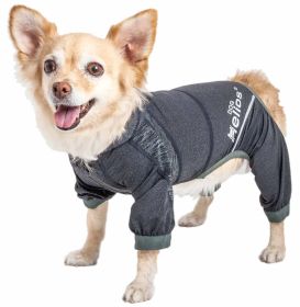 Dog Helios 'Namastail' Lightweight 4-Way Stretch Breathable Full Bodied Performance Yoga Dog Hoodie Tracksuit (Color: Black, size: small)