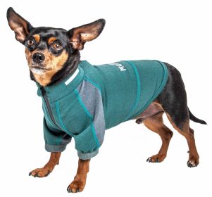 Dog Helios 'Eboneflow' Mediumweight 4-Way-Stretch Flexible And Breathable Performance Dog Yoga T-Shirt (Color: Green, size: large)