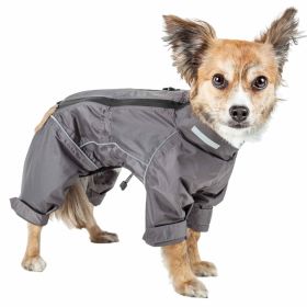 Dog Helios 'Hurricanine' Waterproof And Reflective Full Body Dog Coat Jacket W/ Heat Reflective Technology (Color: Grey, size: medium)