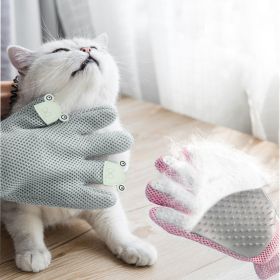 Pet Glove Cat Grooming Glove Cat Hair Deshedding Brush Gloves Cat Floating Hair Pet Hair Removal Brush Dog Bathing Massage Comb Silicone Hair Removal (Type: Right, Color: Gray)