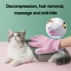 Pet Glove Cat Grooming Glove Cat Hair Deshedding Brush Gloves Cat Floating Hair Pet Hair Removal Brush Dog Bathing Massage Comb Silicone Hair Removal