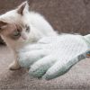 Pet Glove Cat Grooming Glove Cat Hair Deshedding Brush Gloves Cat Floating Hair Pet Hair Removal Brush Dog Bathing Massage Comb Silicone Hair Removal