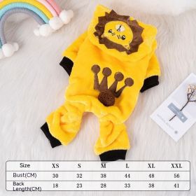 Autumn And Winter Thermal Coral Fleece Transformation Lion Dog Clothes (Option: Lion Pet Costume-XXL)