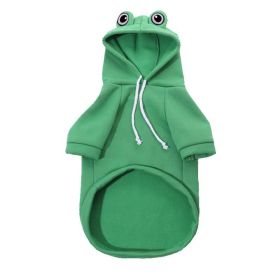 Frog Dog Small Medium Sweater Fleece Clothes Pet Products (Option: Green-L)