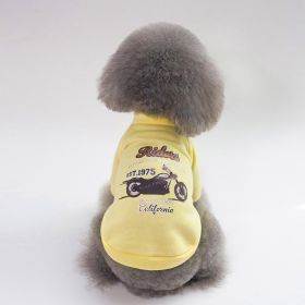 Dog Winter Pet Clothes Brushed Hoody (Option: Motorcycle Sweater Yellow-L)