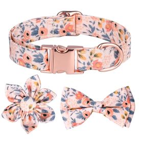 Detachable Hexapetalous Flowers Dog Collar (Option: Orange-M)