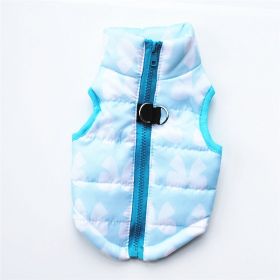 Fashion Personalized Puppy Cotton-padded Jacket Vest (Option: Blue Bow-S)