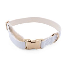 Pet Collar Metal Buckle High Quality All-match (Option: Milky White Golden Necklace-M)