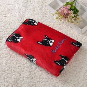 Dog Kennel Coral Fleece Blanket (Option: Jarre Aero Bull Red-60x 80cm)