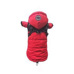 Pet Coat Waterproof Warm Pet Dog Clothes Pet Shell Jacket (Option: Red-M)