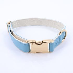 Pet Collar Metal Buckle High Quality All-match (Option: Light Blue Golden Necklace-M)