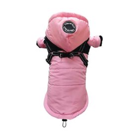 Pet Coat Waterproof Warm Pet Dog Clothes Pet Shell Jacket (Option: Pink-M)