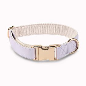 Pet Collar Metal Buckle High Quality All-match (Option: Light Purple Golden Necklace-M)