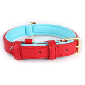 Lychee Pattern Dog Collar Diving Cotton Anti-strangulation (Option: Red-M)