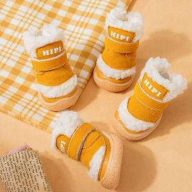 Autumn And Winter Pet Cotton Shoes Thickened Cotton Padded (Option: Dynamic Yellow-No 4)