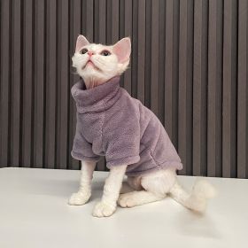 Thick German Mink Velvet Warm Bottoming Comfortable Cat Dog Clothes (Option: Taro Purple-L Recommended 350 Kg 400 Kg)